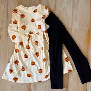 Halloween long sleeve dress and leggings set